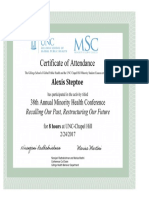 minority health conference certificate