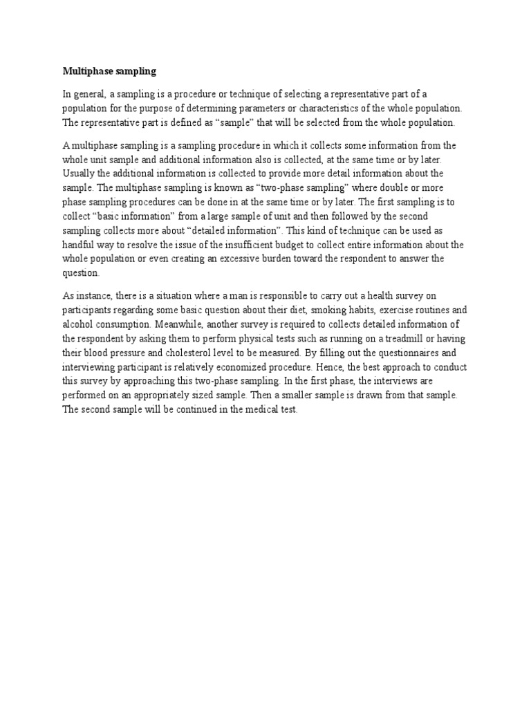 Multiphase Sampling | Sampling (Statistics) | Science & Mathematics