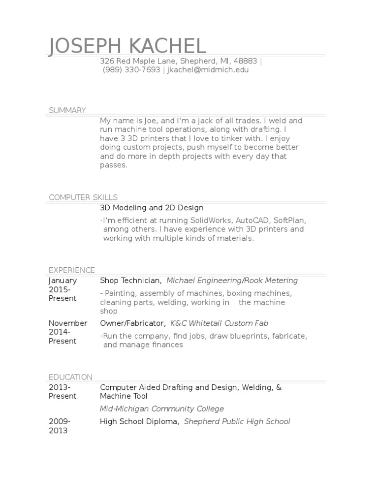 Joes Resume PDF