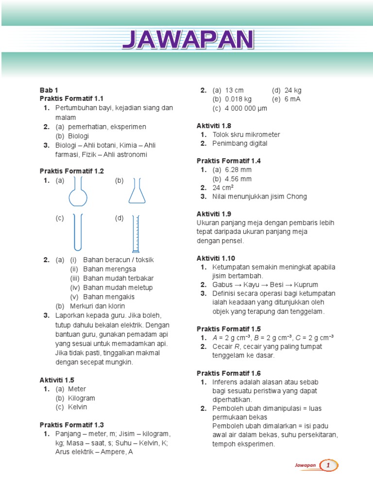 Jawapan buku teks sains tingkatan 3