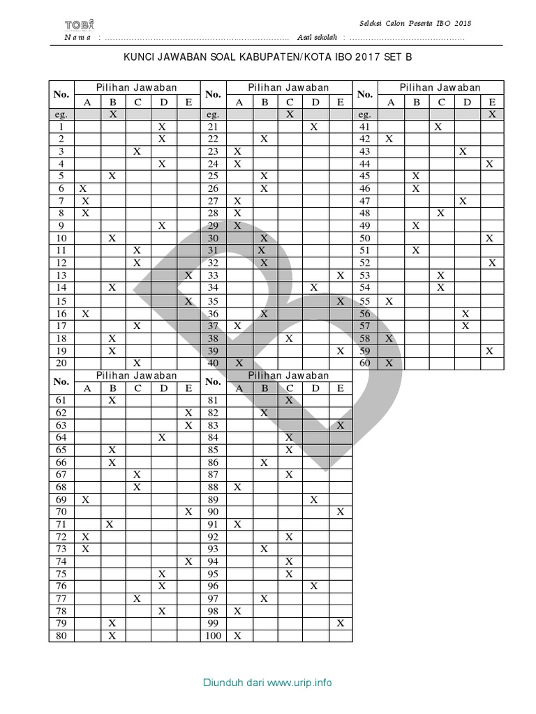 Kunci Jawaban Osk 2017 Biologi