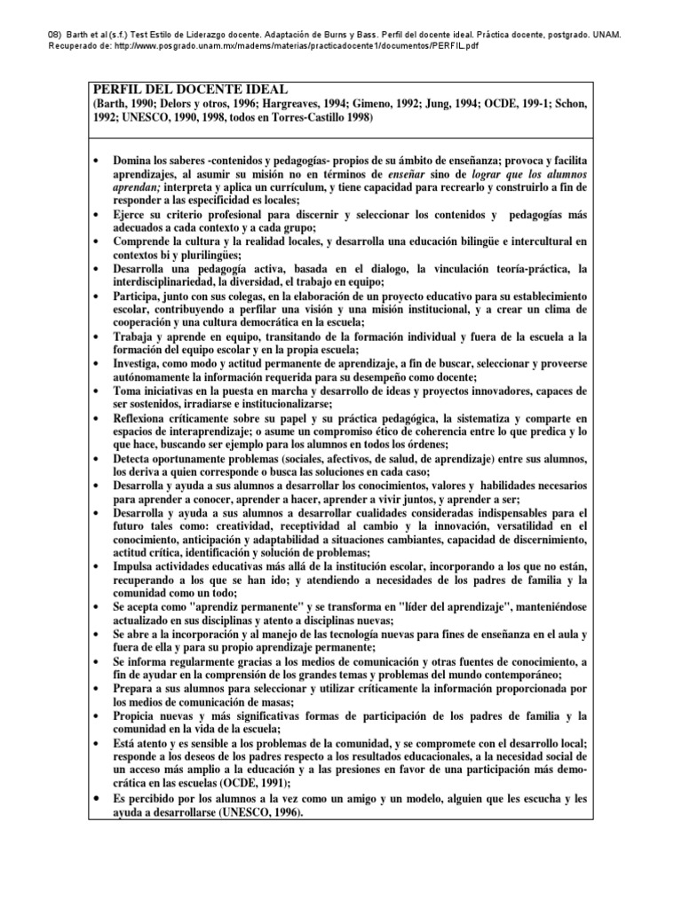 Perfil Del Docente Ideal | PDF | Aprendizaje | Epistemología