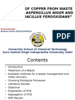 "Leaching of Copper From Waste Pcbs Using Aspergillus Niger and