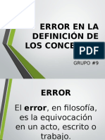 Error en La Definición de Los Conceptos