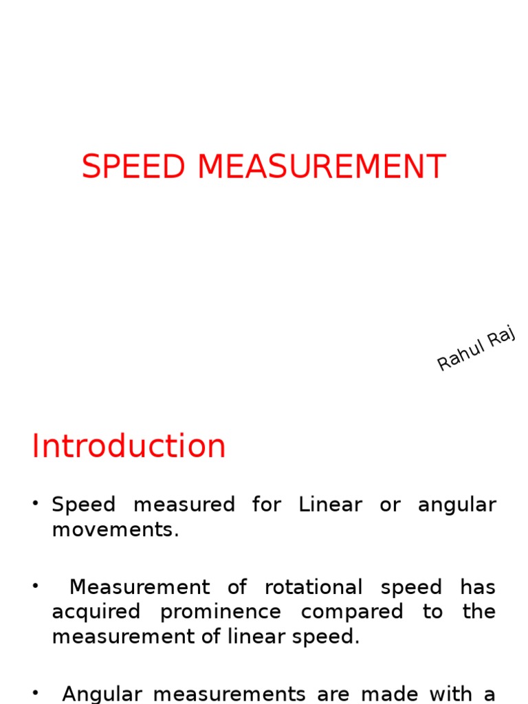 Tachometers for Speed Measurement | PDF | Speed | Applied And ...
