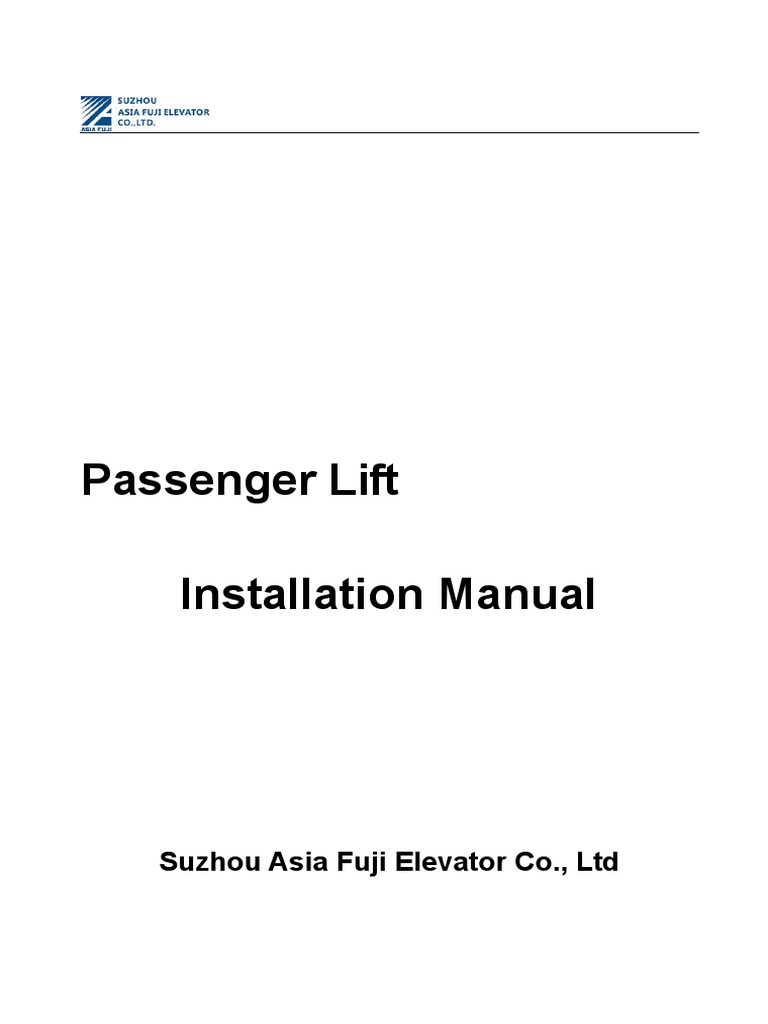 Installation Manual PDF | PDF | Track (Rail Transport) | Elevator