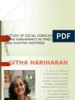 A Study of Social Consciousness in Githa Hariharan'S in Times of Siege and Fugitive Histories