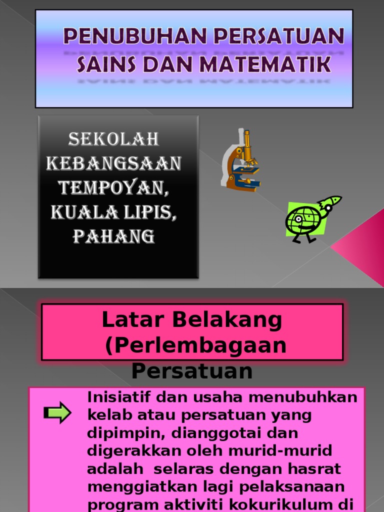 Penubuhan Persatuan Sains Dan Matematik Pdf