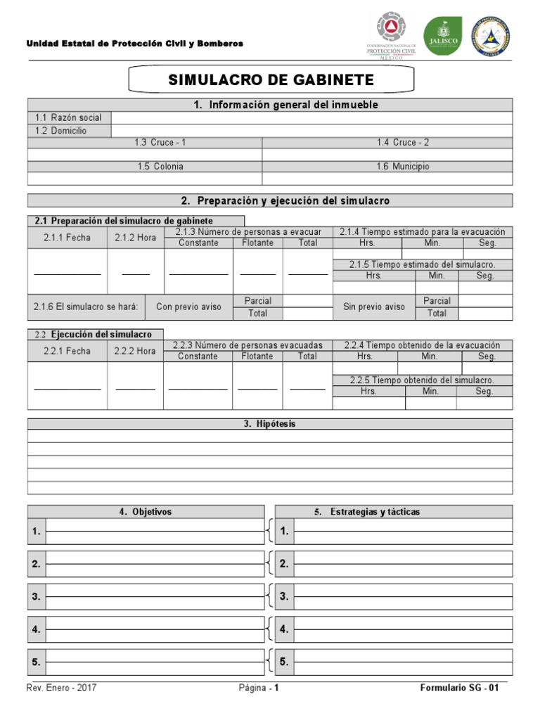 Cédula Simulacro de Gabinete | Agitación | Violencia