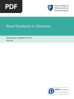 Blood Transfusiopn in Obstetrics (RCOG, May 2015) PDF