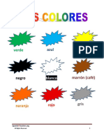 Lista Vocabulario Colores Vocab List Colors Spanish