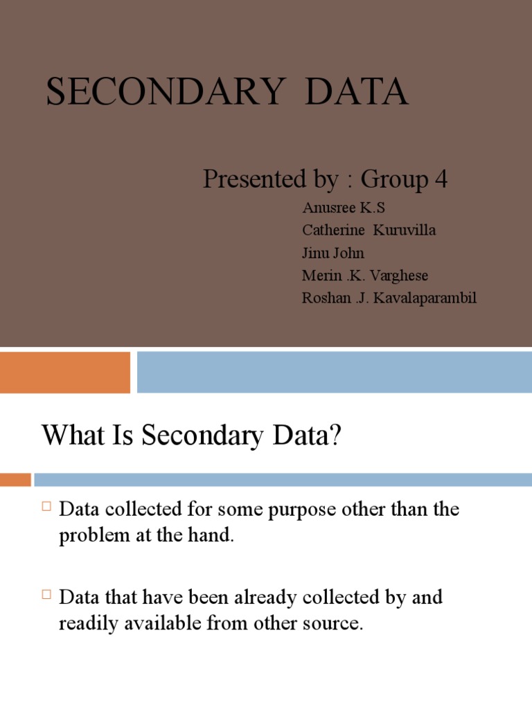 Research Methodology Primary Secondary Data | PDF | Customer ...