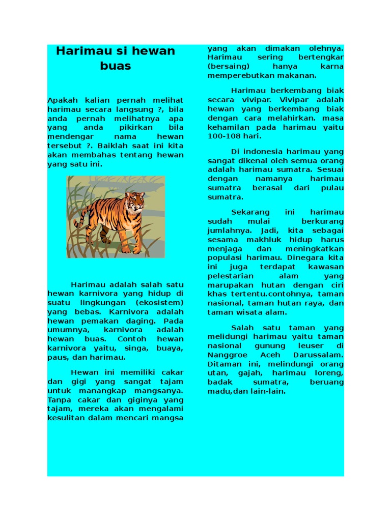 Harimau Si Hewan Buas