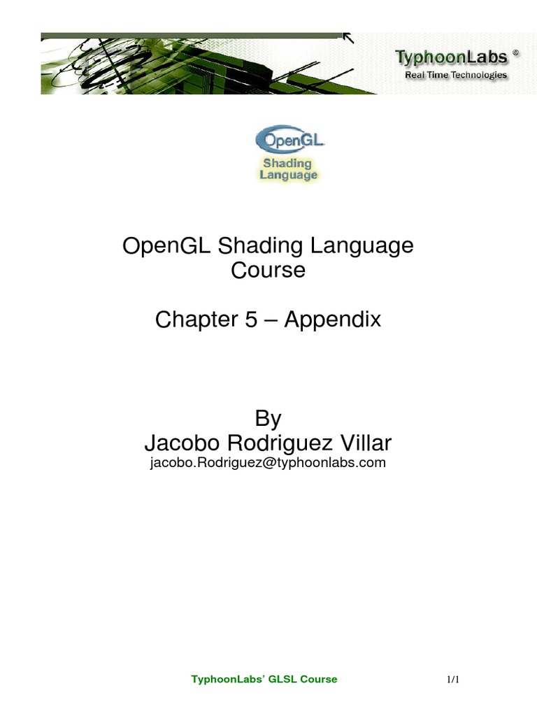 Chapter 5: Appendix | PDF | Shader | Areas Of Computer Science
