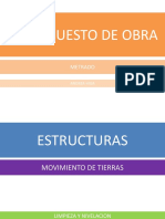 Presupuesto de obra de construcción de vivienda unifamiliar