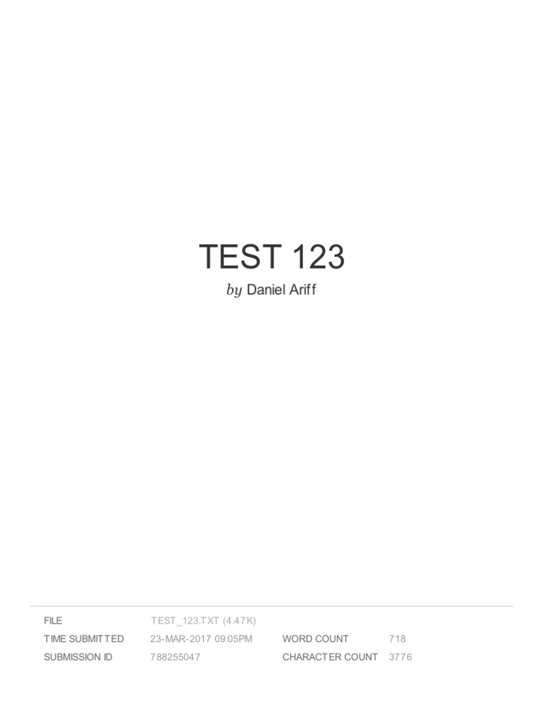 Test 123 Submission by Daniel Ariff | PDF | Science & Mathematics ...