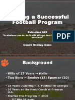 Mickey Conn Building a HS Football Program
