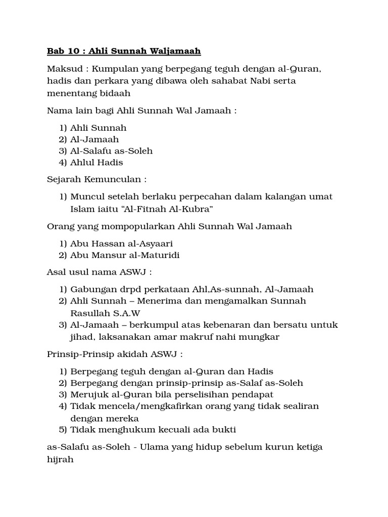 Ahli Sunnah Wal Jamaah Pdf