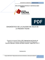 Diagnostico de La Calidad de Agua de La Region TACNA