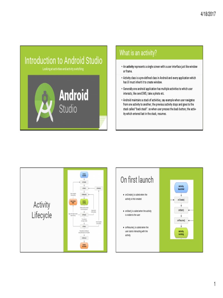 Understanding Android Activity Lifecycle | PDF | Button (Computing ...