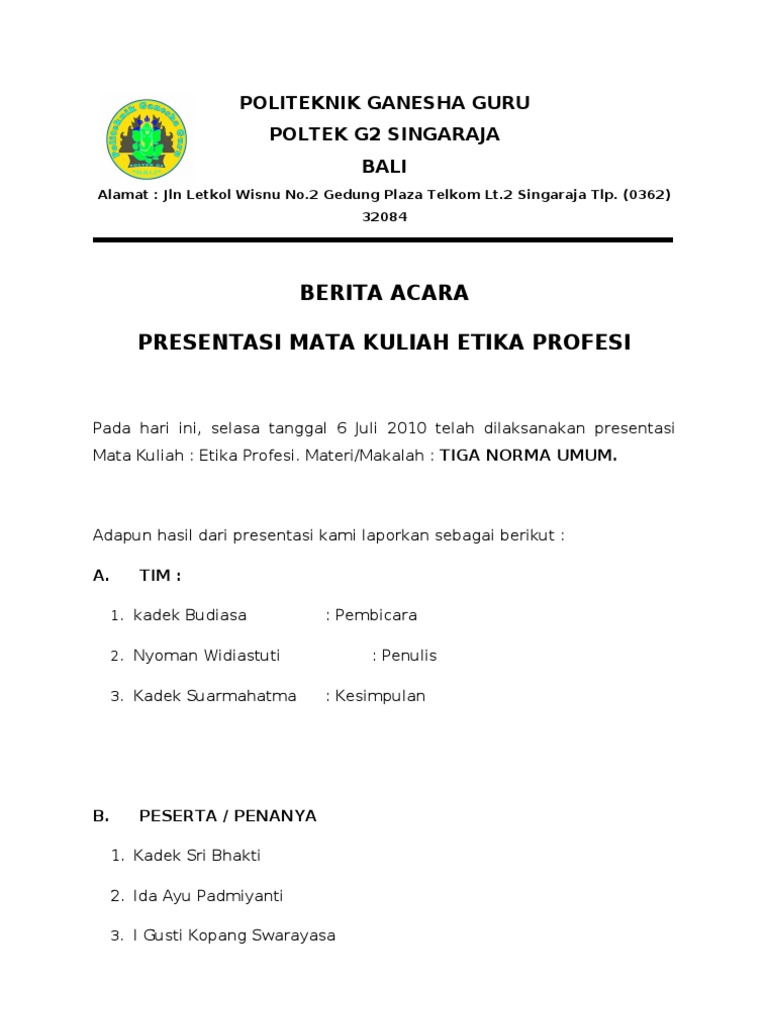 Berita Acara