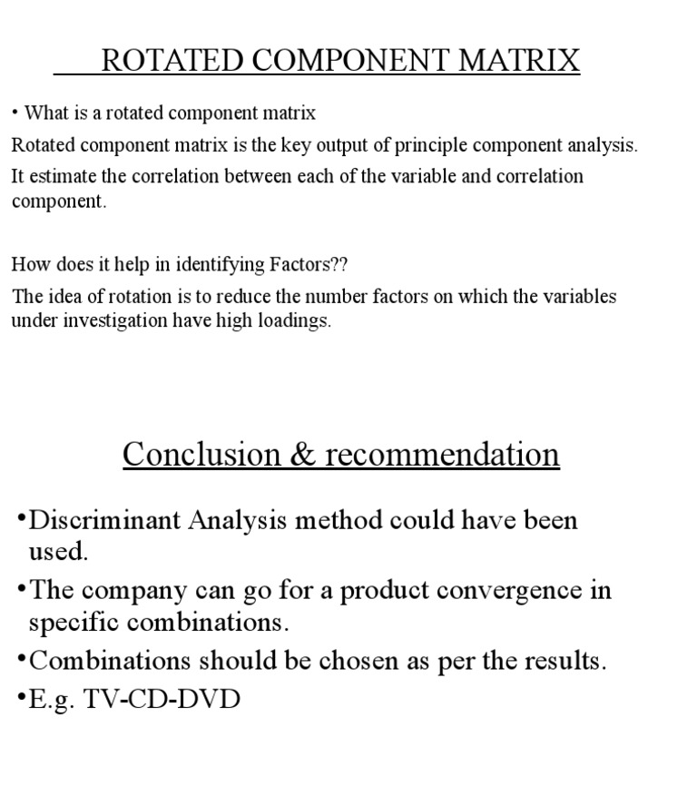 Understanding Rotated Component Matrix | PDF | Technology & Engineering