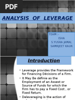 Analysis of Leverage: Team:-Isha S.Yusra Jamal Samrjeet Kaur