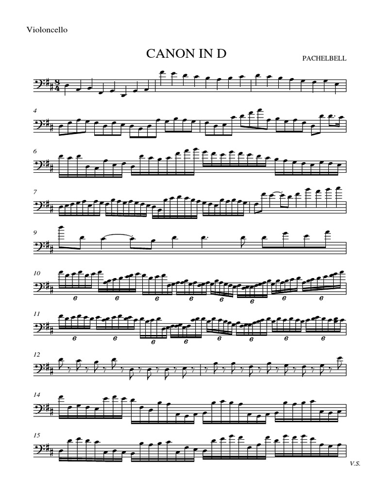 Canon in D Cello | PDF | Organology | Classical Music Groups
