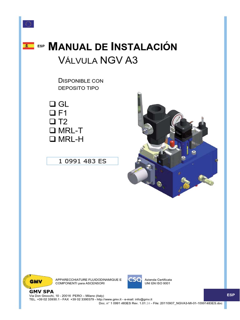 Manual Valvulas GMV Elevator Pump