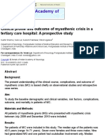 Clinical Profile and Outcome of Myasthenic Crisis