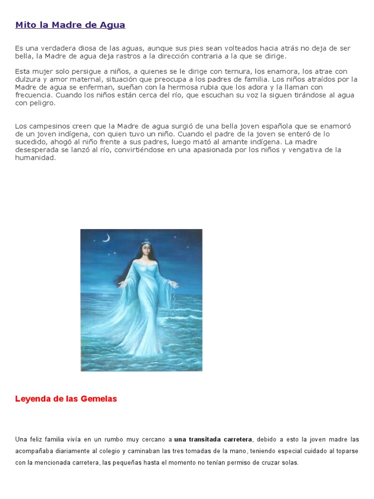 Mito La Madre De Agua Pdf Amor Entretenimiento General