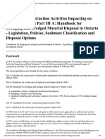 Dredging and Dredged Material Disposal in Ontario, Legislation, Policies, Sediment Classification and Disposal Options