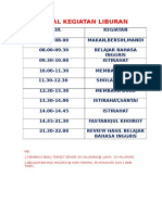 Jadwal Kegiatan Liburan