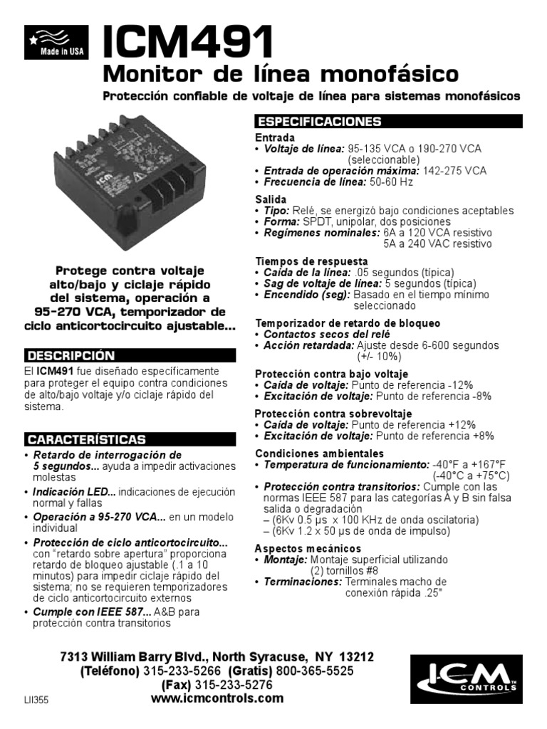 Kit Monitor Di Fase 230/460V CRPHASE3001A02 - Universale Per Carrier/Trane (Parte #781897)