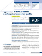 Application of FMEA Method in Enterprise Focused On Quality Ok