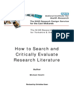 6 Critically Evaluate Research Literature 2009v2