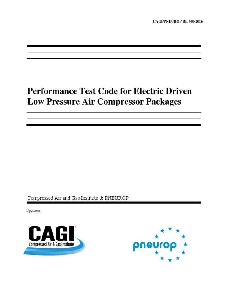 Performance Test Code For Electric Driven Low Pressure Air Compressor ...