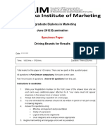 Postgraduate Diploma in Marketing June 2012 Examination: Specimen Paper