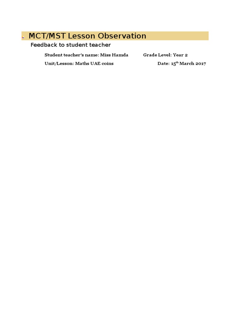 Observation Paper 2 1 | PDF | Classroom Management | Teachers