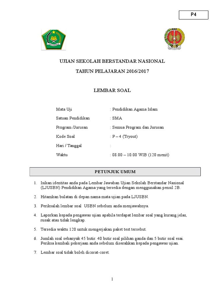 948 Soal Usbn Pai Sma Kur 13 P 4 Image