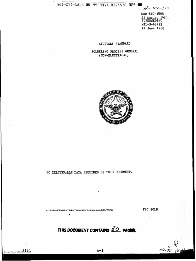 Dod-Std-1866 1981 | PDF | Solder | Alloy