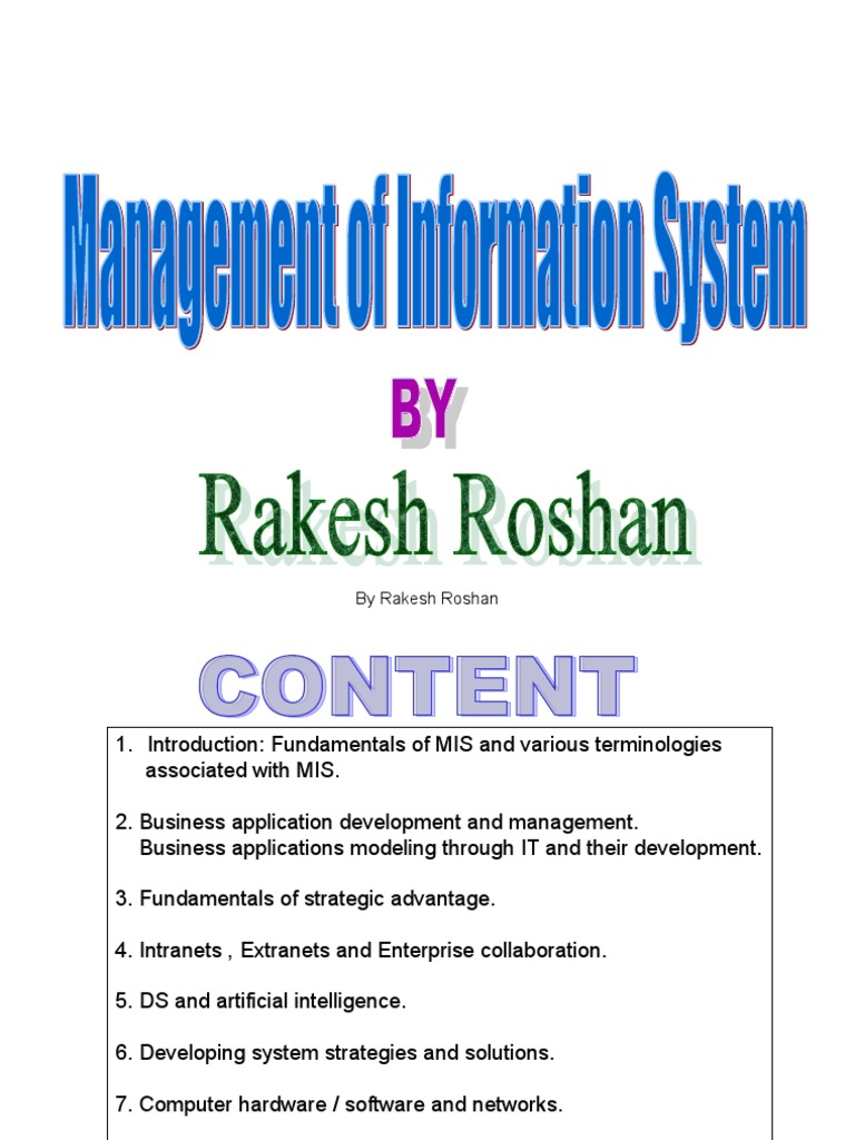 Overview of Management Information Systems | PDF | Supply Chain ...