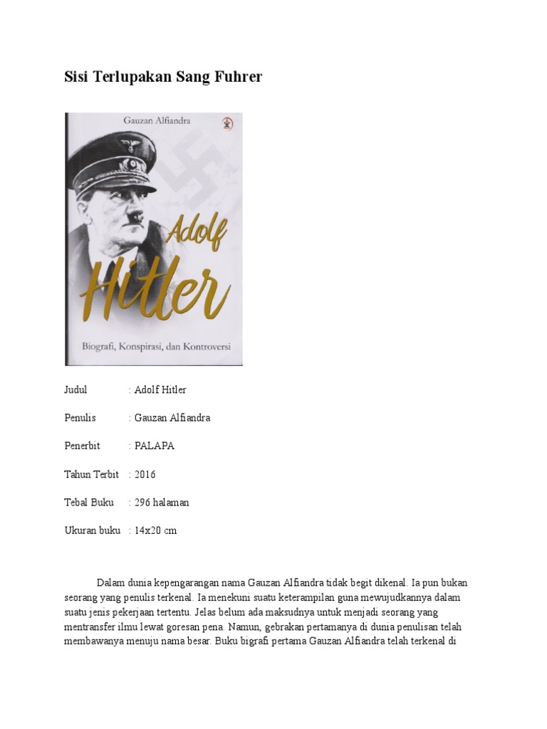Resensi Buku Adolf Hitler