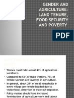 Gender and Agriculture: Land Tenure, Food Security and Poverty