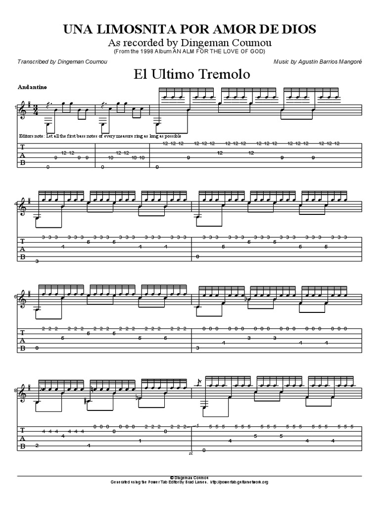 Partitura el ultimo tremolo pdf
