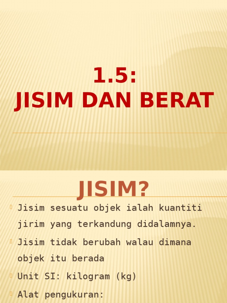 1.5 Jisim Dan Berat | PDF