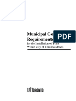 Municipal Consent Requirements: For The Installation of Plant Within City of Toronto Streets