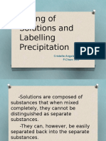 Mixing of Solutions and Labelling Precipitation