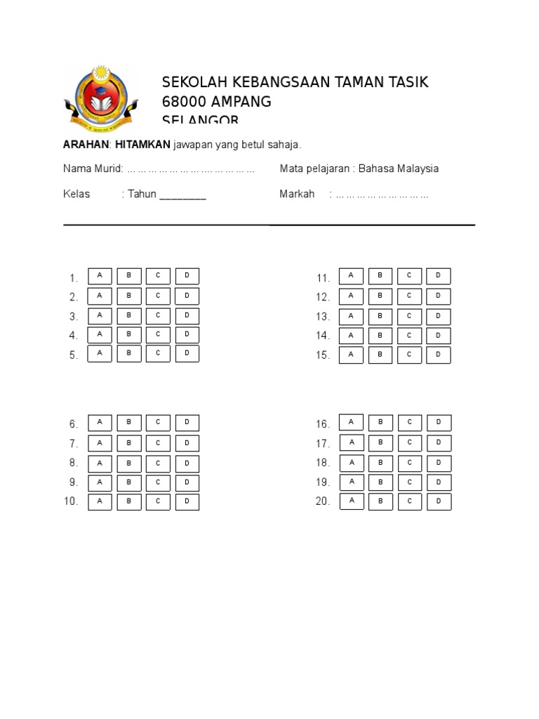 Soalan Kuiz Sains - Contoh Pustaka