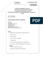 Estructura de Elaboración y Redación de Artículos Arbitrados